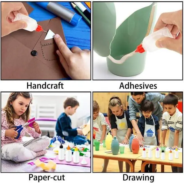 Alt view image 6 of 6 - 18PCS Precision Needle Tip Glue Applicator Bottles, 6 Color 50ML/1.69 OZ Fine Needle Tip Squeeze Bottle with Mini Funnel for DIY Paint Paper Quilling Craft Glue Ink Liquid Acrylic Painting
