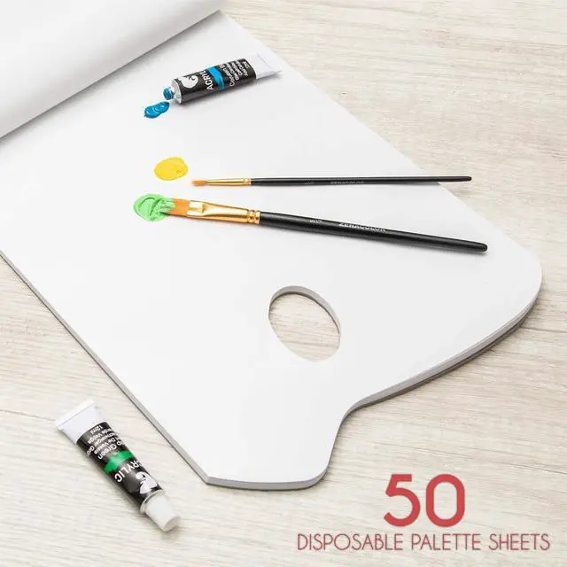 Alt view image 2 of 7 - Zenacolor - Paper Palette Pad - 50 Removable and Disposable Sheets for Painters - 80gsm, 24lb - Paint Mixing Palette for All Paints (Oil, Acrylic, Watercolor,...)