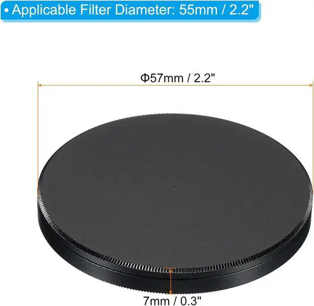 Alt view image 2 of 5 - PATIKIL 55mm Lens Cap, Camera Lens Cap Cover Universal Front Metal Lens Filter Stacks Cap Protective Case for 55mm Camera Circular Polarizing Fader ND Filter, Black