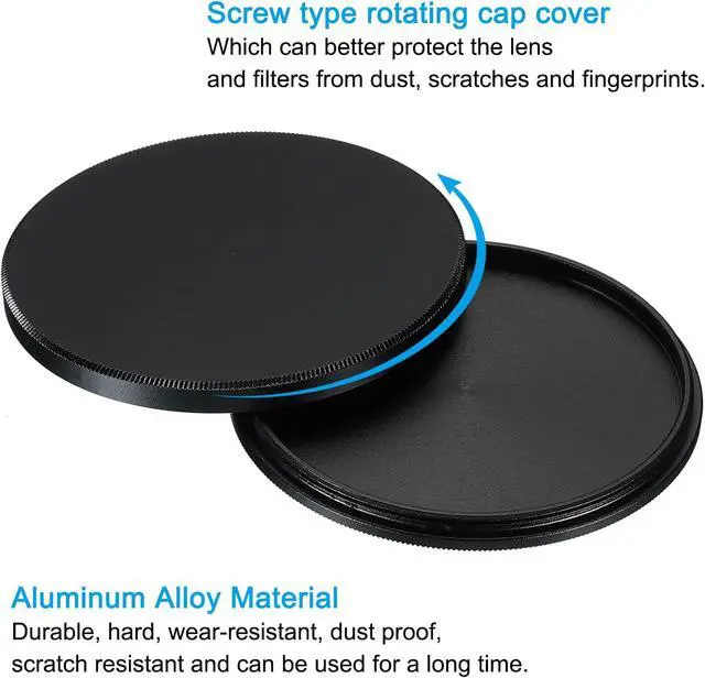 Alt view image 4 of 5 - PATIKIL 55mm Lens Cap, Camera Lens Cap Cover Universal Front Metal Lens Filter Stacks Cap Protective Case for 55mm Camera Circular Polarizing Fader ND Filter, Black