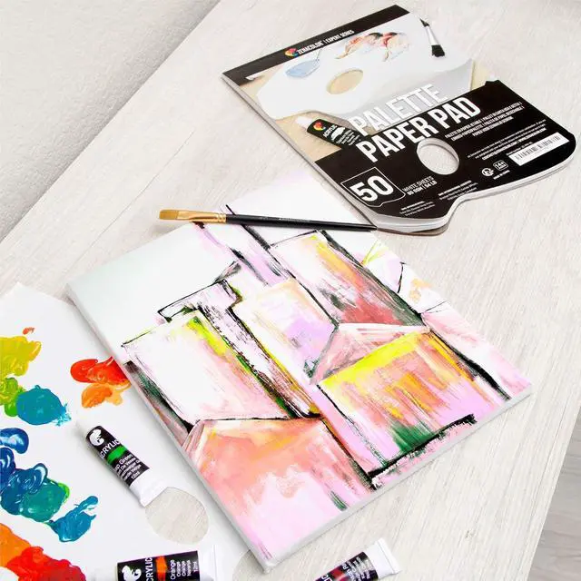 Alt view image 7 of 7 - Zenacolor - Paper Palette Pad - 50 Removable and Disposable Sheets for Painters - 80gsm, 24lb - Paint Mixing Palette for All Paints (Oil, Acrylic, Watercolor,...)