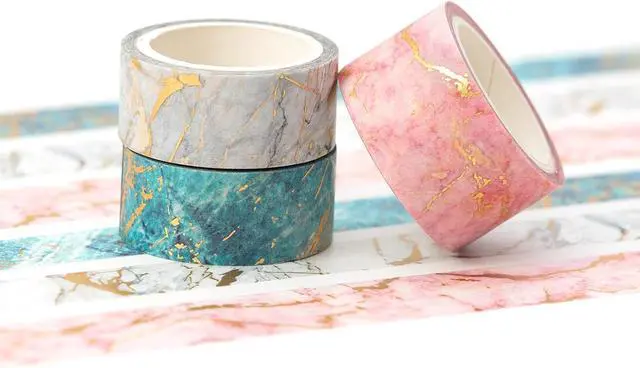 Alt view image 2 of 7 - YUBBAEX Gold Veins Washi Tape Gorgeous Foil Masking Tape Set Decorative for Arts, DIY Crafts, Journal Supplies, Planners, Scrapbook, Card/Gift Wrapping (Marbling Patterns)