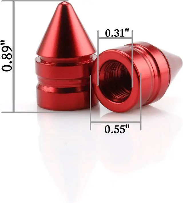 Alt view image 2 of 6 - SINGARO Car Tire Valve Caps, 4 Pieces of Universal Aluminum Alloy Tire Trim Accessories Dust Tire Covers for Cars, Trucks, SUVs and Motorcycles(Red)