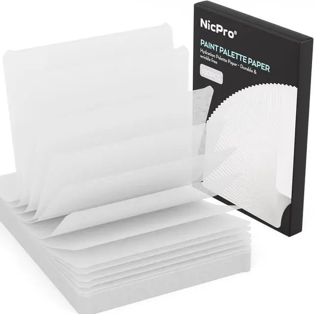 Main image of Nicpro 100 Sheets Wet Palette Paper Refillment | Only Designed for Stay Wet Pallet, Save Paints and Keep Wet, For Miniature & Model Painting, Acrylic Painting