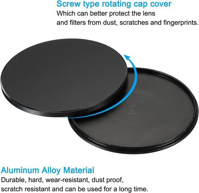 Alt view image 4 of 5 - PATIKIL 82mm Lens Cap, Camera Lens Cap Cover Universal Lens Filter Stack Cap Front Metal Protective Case Cover with Cleaning Cloth for Photography Camera Filter