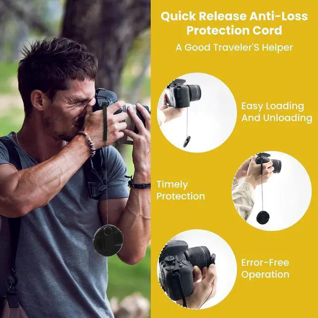 Alt view image 6 of 7 - 5 Pcs Camera Lens Cap Keeper, Elastic Lens Cover Leash | Lens Cap Holder for Ca-NonNi-konSo-nyFu-jifilmO-lympusPa-nasonic & Others SLR DSRL Mirrorless Lenses