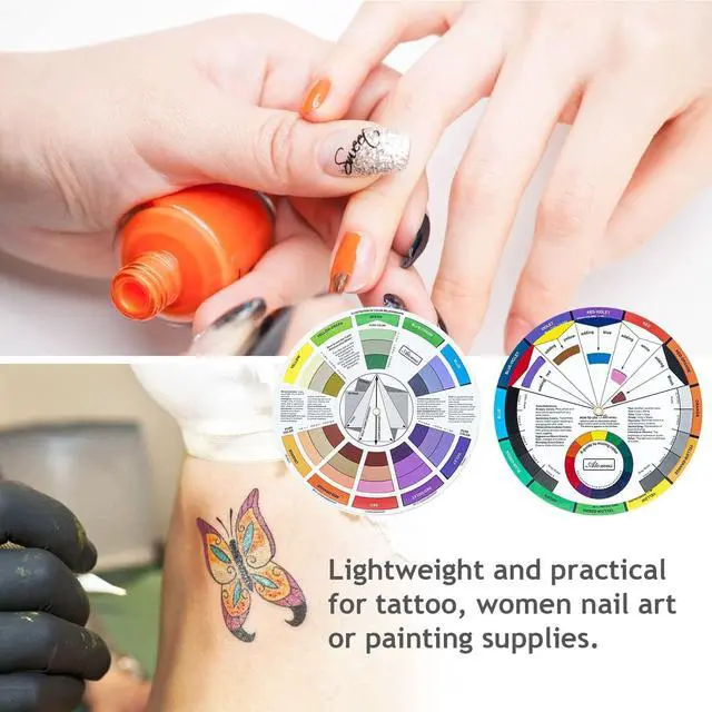 Alt view image 7 of 7 - Mcbazel 3 Pieces Artist Color Mixing Guides Wheel, Paint Mixing Learning Art Teaching Tool & Theory Chart for Painting, Makeup, Tattoo Design - Large & Pocket Sizes for Studio & Class (3 Sizes)