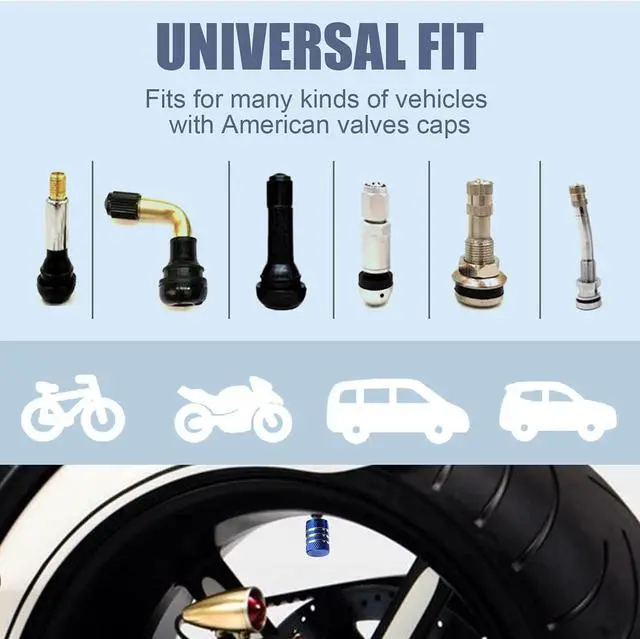 Alt view image 5 of 6 - DECURCAR Tire Valve Stem Caps 12 Pack American Flag - Blue | Tire Air Caps Aluminum with Plastic Liner TPMS Safe Corrosion Resistant Dust Proof Universal for Car Truck Motorcycle Bike
