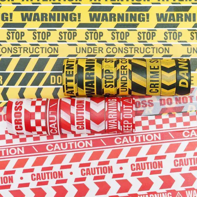 Alt view image 2 of 7 - Caution Line Washi Tape Set 16 Rolls Yellow Red Boundary Masking Transportation Toy Decorative Tapes for Arts, DIY Crafts, Journals, Planners, Scrapbook, Wrapping