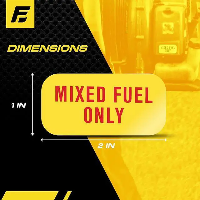 Alt view image 4 of 7 - Mixed Fuel Only Sticker, 2 Cycle Labels for Outdoor Fuel Power Equipment - Weather Proof, Extreme Stick, Commercial Grade Labelss by Fuel Stickers - USA Made (2x1 inch), 4 Labels
