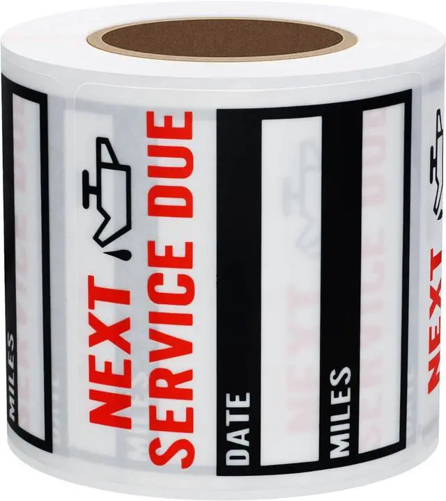 Alt view image 3 of 7 - HYBSK 200pcs Transparent Oil Change/Service Reminder Stickers 2"x2" Premium Quality Clear PET Oil Change Stickers (Black)