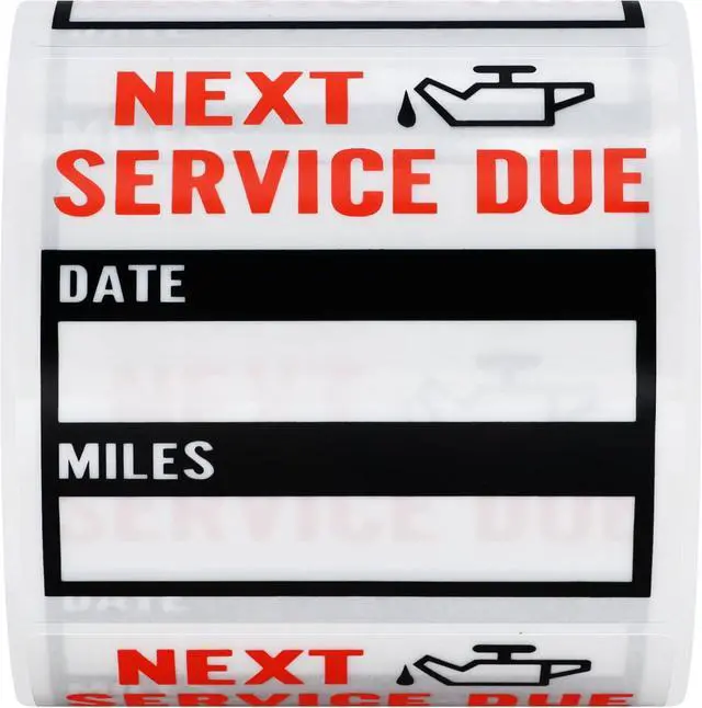 Alt view image 2 of 7 - HYBSK 200pcs Transparent Oil Change/Service Reminder Stickers 2"x2" Premium Quality Clear PET Oil Change Stickers (Black)