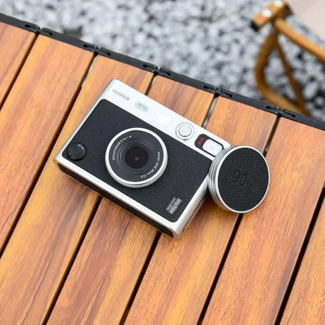 Alt view image 6 of 7 - Retro Leather Lens Cap for Fujifilm Insta Mini EVO, Aluminum Anti-Dust Anti-Scratches Lightweight Camera Lens Cover with Soft EVA Interior, Accessories for Fuji Mini Evo Lens Protection Cover