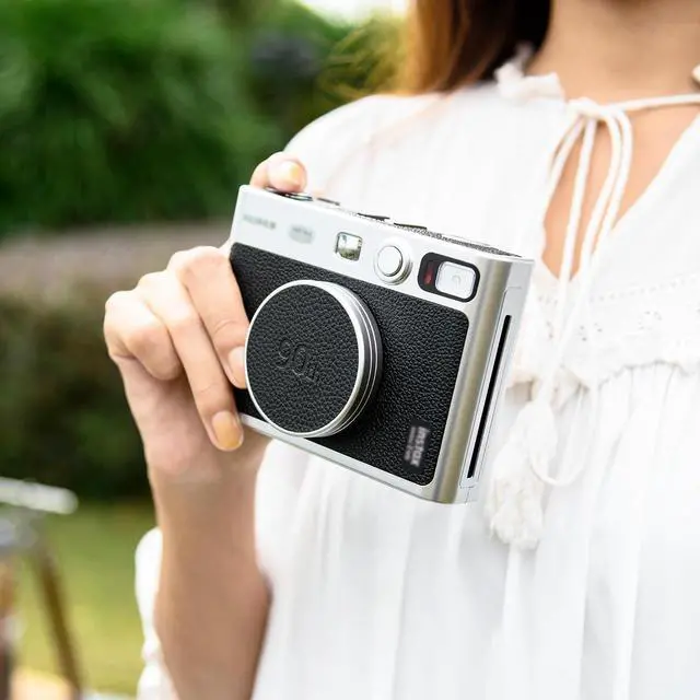 Alt view image 7 of 7 - Retro Leather Lens Cap for Fujifilm Insta Mini EVO, Aluminum Anti-Dust Anti-Scratches Lightweight Camera Lens Cover with Soft EVA Interior, Accessories for Fuji Mini Evo Lens Protection Cover