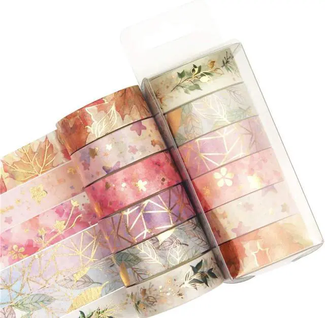 Alt view image 2 of 4 - YUBBAEX Floral Gold Washi Tape Set 6 Rolls VSCO Foil Masking Tape Decorative for Arts, DIY Crafts, Journal Supplies, Planners, Scrapbook, Card/Gift Wrapping -15mm- (Romantic Flowers)