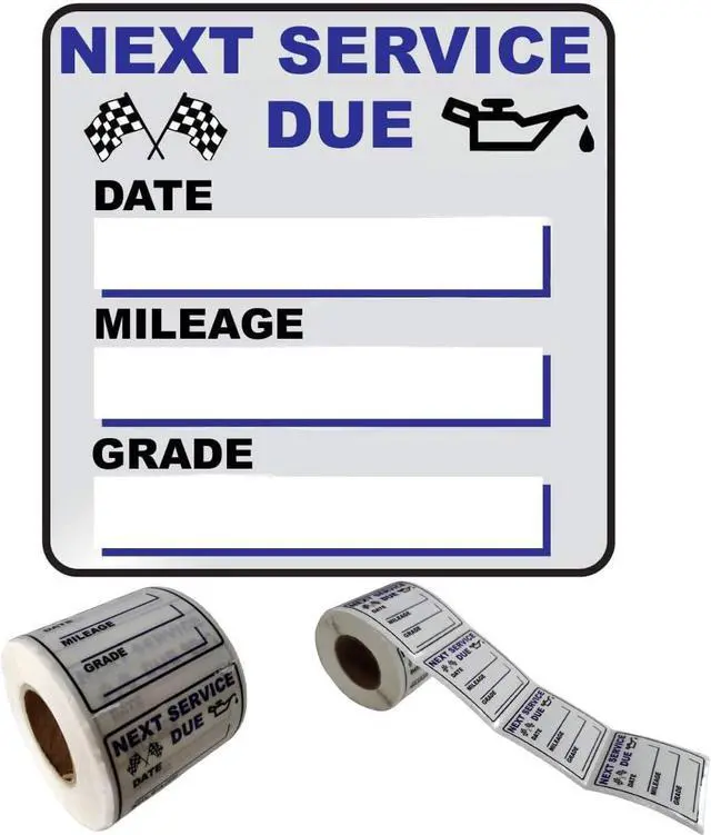 Main image of Oil Change Stickers, 300 pcs, 2 x 2 in, Oil Change Sticker Windshield | Removable Clear Vinyl, Car Auto Window Application, Next Service Due Reminder, Vehicle Mechanic Maintenance Labels