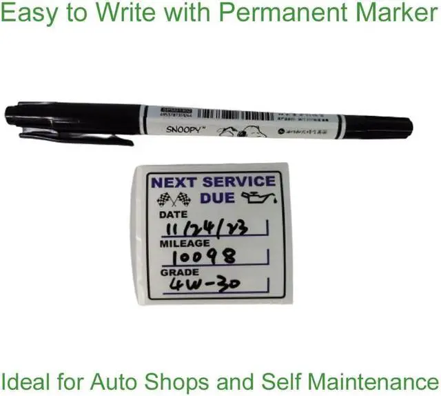 Alt view image 4 of 7 - Oil Change Stickers, 300 pcs, 2 x 2 in, Oil Change Sticker Windshield | Removable Clear Vinyl, Car Auto Window Application, Next Service Due Reminder, Vehicle Mechanic Maintenance Labels