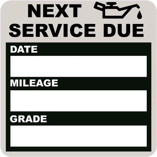 Main image of Oil Change Stickers Static Cling, 120pcs 2x2 in for Car Windshield | Clear No Residue Oil Change Reminder Sticker for Windshield, Next Service Due Labels for Car Auto Vehicle Window, Black