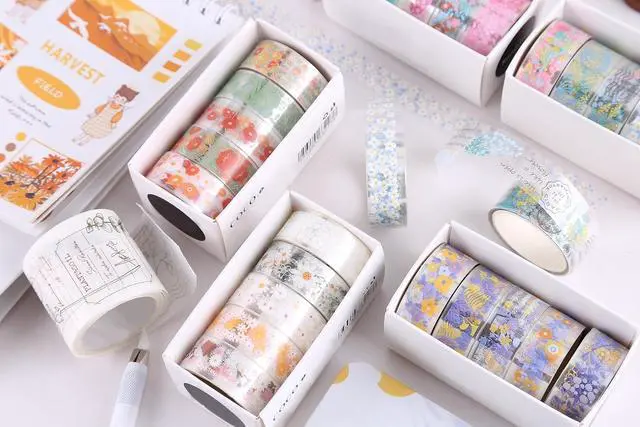 Alt view image 5 of 7 - YUBBAEX 5 Rolls Floral Washi Tape Set PET Decorative Flowers Patterns Transparent Masking Tapes for Arts, DIY Crafts, Journals, Planners, Scrapbook, Wrapping (Lavender)