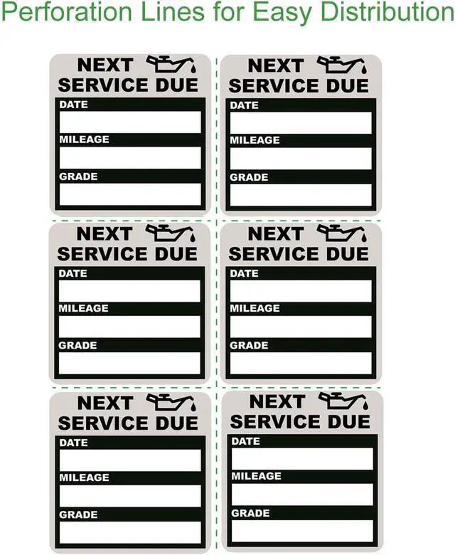 Alt view image 3 of 6 - Oil Change Stickers Static Cling, 120pcs 2x2 in for Car Windshield | Clear No Residue Oil Change Reminder Sticker for Windshield, Next Service Due Labels for Car Auto Vehicle Window, Black