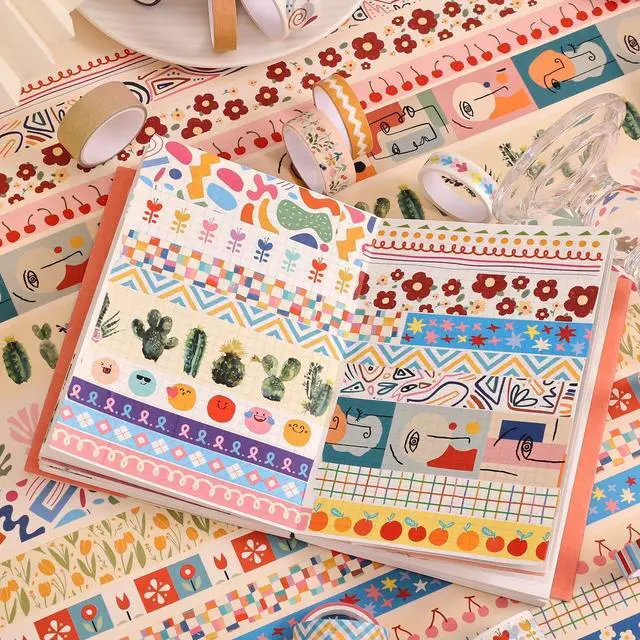Alt view image 7 of 7 - emmoolife 35 Rolls Washi Tape Set, Colorful Cute Floral Writable Decorative Tapes for Scrapbooking and Journaling, Junk Journal Supplies, Bullet Journaling for Women Girl 5-30mm Wide 9.84ft Long/Roll