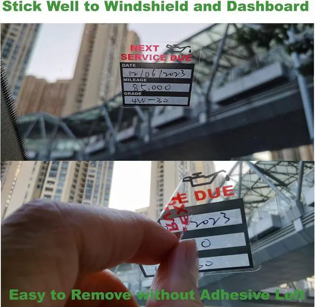 Alt view image 6 of 6 - Oil Change Stickers Static Cling, 120pcs 2x2 in for Car Windshield | Clear No Residue Oil Change Reminder Sticker for Windshield, Next Service Due Labels for Car Auto Vehicle Window