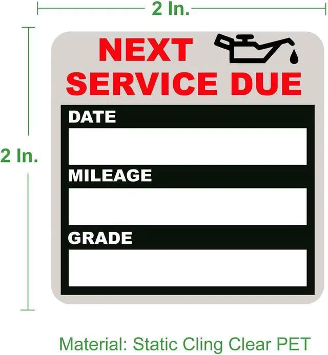 Alt view image 2 of 6 - Oil Change Stickers Static Cling, 120pcs 2x2 in for Car Windshield | Clear No Residue Oil Change Reminder Sticker for Windshield, Next Service Due Labels for Car Auto Vehicle Window