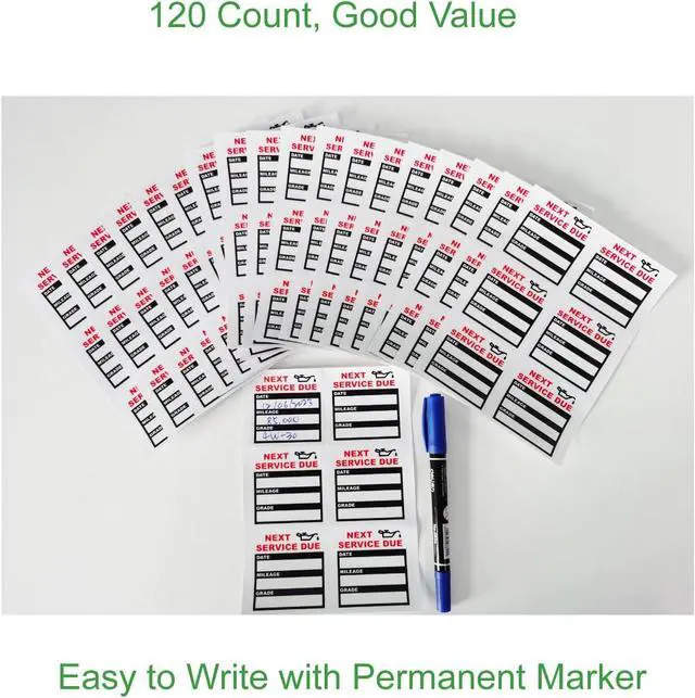 Alt view image 4 of 6 - Oil Change Stickers Static Cling, 120pcs 2x2 in for Car Windshield | Clear No Residue Oil Change Reminder Sticker for Windshield, Next Service Due Labels for Car Auto Vehicle Window