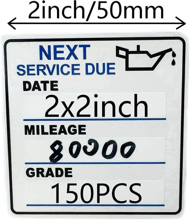 Alt view image 2 of 6 - Oil Change Stickers150pcs 2x2 inch | oil change stickers for windscreen - easy to use and remove-blue