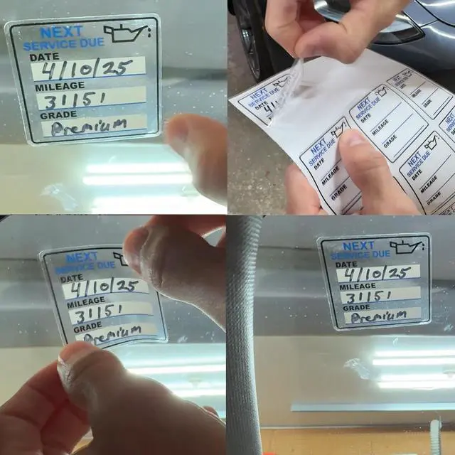 Alt view image 3 of 6 - Oil Change Stickers150pcs 2x2 inch | oil change stickers for windscreen - easy to use and remove-blue