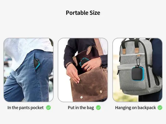 Alt view image 5 of 7 - SUNGUY [5-Pack Earbud Case, Portable EVA Small Earbuds Carrying Case Storage Bag Organizer with Carabiners for Earphones, Earbuds, Earpieces, SD Memory Card, Camera Chips