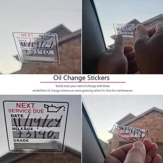 Alt view image 6 of 6 - Oil Change Stickers150pcs 2x2 inch | oil change stickers for windscreen - easy to use and remove-blue