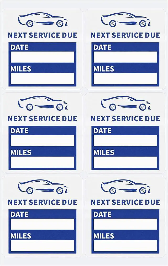 Alt view image 2 of 7 - Hybsk 60pcs Clear Oil Change Stickers for Windshield Service Reminder Labels 2"x2" Next Service Due Oil Change Stickers