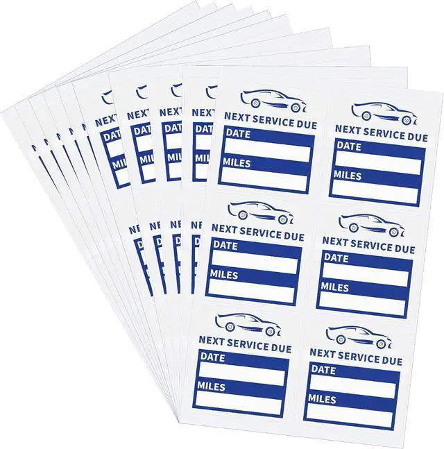 Main image of Hybsk 60pcs Clear Oil Change Stickers for Windshield Service Reminder Labels 2"x2" Next Service Due Oil Change Stickers