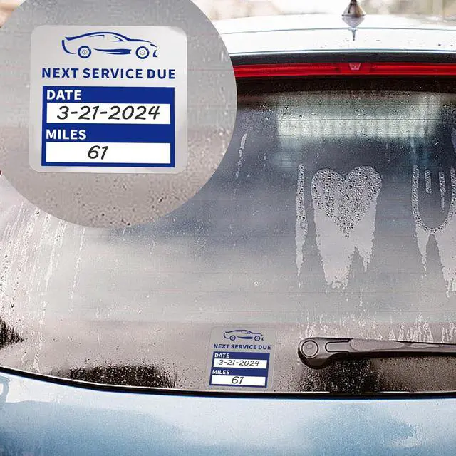 Alt view image 5 of 7 - Hybsk 60pcs Clear Oil Change Stickers for Windshield Service Reminder Labels 2"x2" Next Service Due Oil Change Stickers