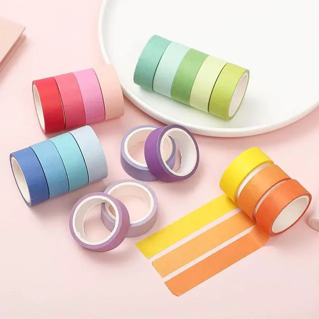 Alt view image 5 of 7 - VIVIQUEN Washi Tape Set, 20 Rolls Colored Masking Tape, 15mm Rainbow Pastel Writable Colorful Washi Tapes for Painting, DIY Scrapbook Designs