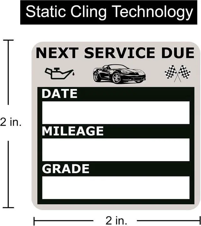 Alt view image 2 of 6 - Oil Change Stickers, Static Cling Reminder Sticker, 120 Count, 2x2 in | Oil Change Stickers for Windshield, No Residue Clear Next Service Due Maintenance Labels for Car Auto Vehicle Window Decals
