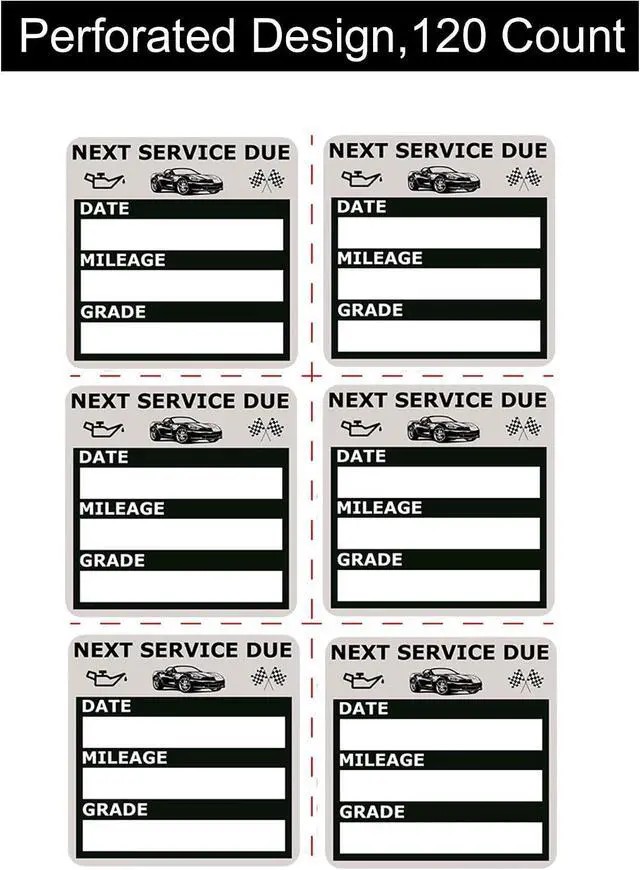 Alt view image 4 of 6 - Oil Change Stickers, Static Cling Reminder Sticker, 120 Count, 2x2 in | Oil Change Stickers for Windshield, No Residue Clear Next Service Due Maintenance Labels for Car Auto Vehicle Window Decals