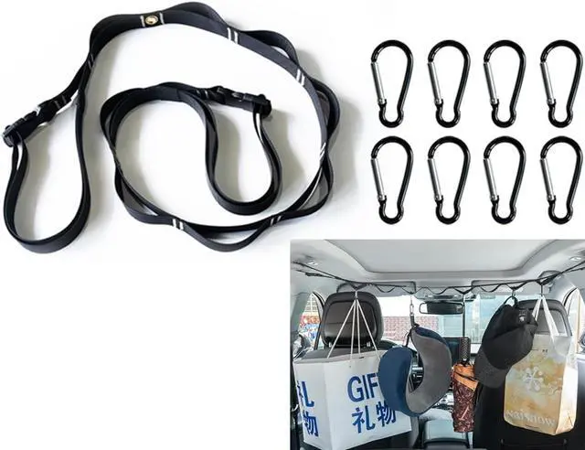 Main image of Car Clothes Hanger,Clothesline Clothes for Cars,Car Rear Multifunctional Hanging Clothes Hanger for Outdoor Travel Clothes Hanging Organizer for Car, SUV, Truck (1)