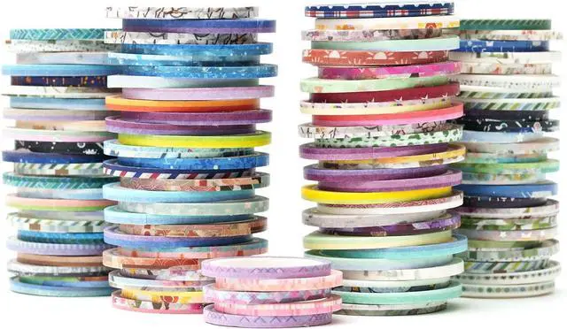 Main image of Exrta Slim Washi Tape Set Random Patterns 80 Rolls+ Bundle Printed Super Skinny Decorative Masking Tape Scrapbook Tape for DIY Craft Art Projects Journal Gift Wrapping (Patterns Printed)