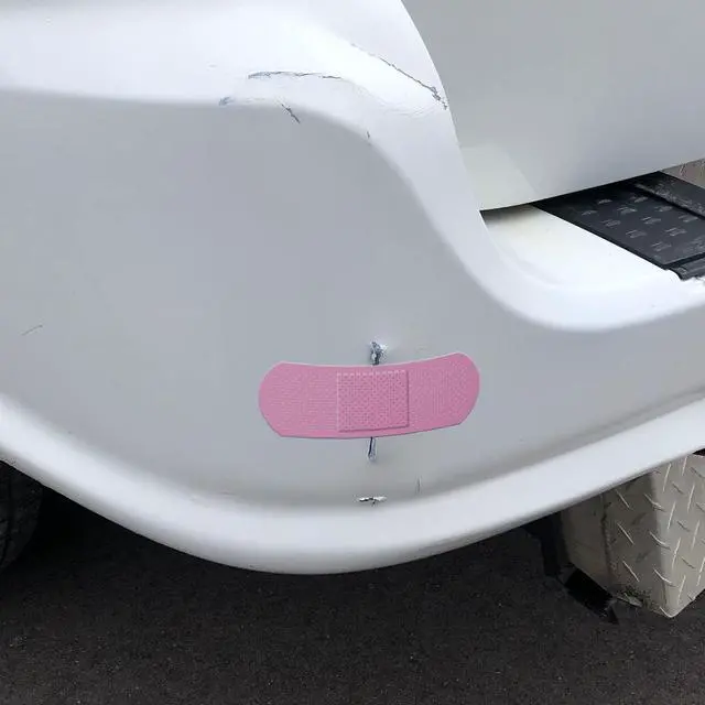 Alt view image 3 of 7 - Bandage Band Aid Decal Sticker (3 Pack) 1-9 x 3 Inch and 2-5 x 1.67 Inch - Perfect Funny Coverup for Any Ouchy, Boo-Boo or Blimish (Pink)