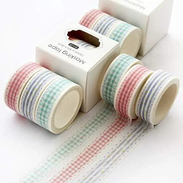 Alt view image 3 of 7 - YUBBAEX Cute Printed Washi Tape 3 Rolls Japanese-Style Masking Tape Set Decorative for Arts, DIY Crafts, Journal Supplies, Planners, Scrapbook, Card/Gift Wrapping (Lace Checkered)