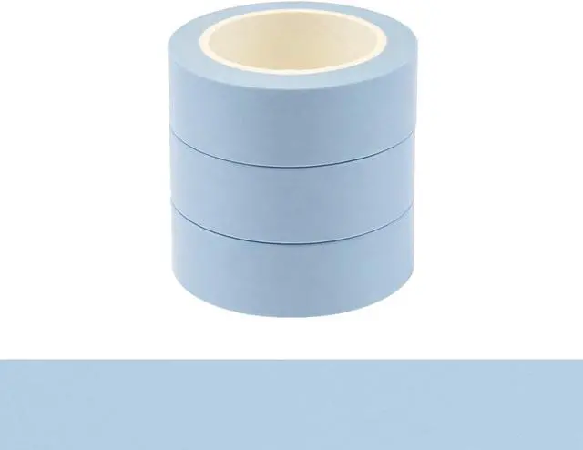 Main image of NatSumeBasics 3 Powder Blue Washi Tapes Pastel Blue Masking Craft Tape | 0.6" x 32ft Decorative Decor Tape for Packaging Decor Journals Scrapbooks Planners DIY Crafts Gift