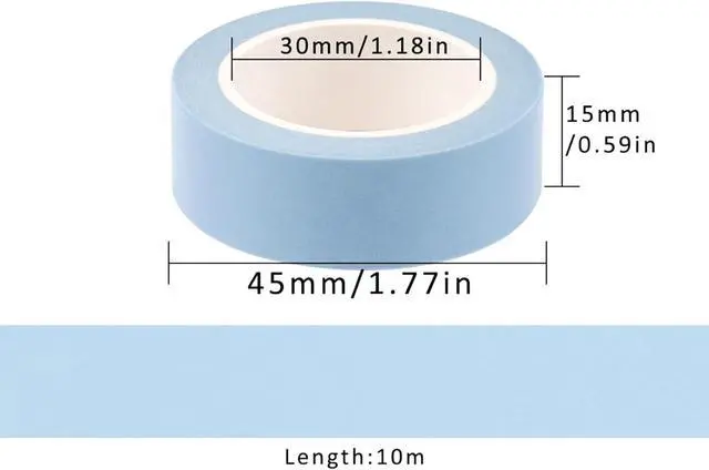 Alt view image 6 of 7 - NatSumeBasics 3 Powder Blue Washi Tapes Pastel Blue Masking Craft Tape | 0.6" x 32ft Decorative Decor Tape for Packaging Decor Journals Scrapbooks Planners DIY Crafts Gift