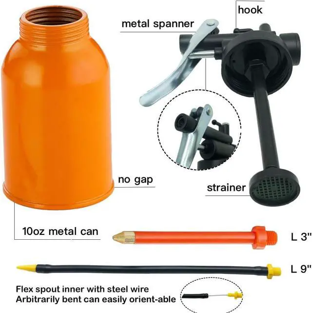 Alt view image 7 of 7 - 300ml Pump Oil Can with Flex and Straight Spout for All Lubrication Need of Car, Bikes and Machines