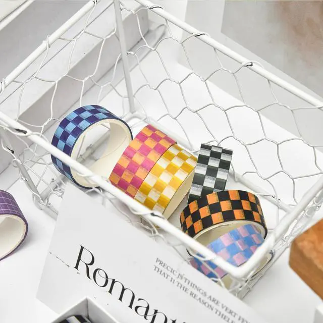 Alt view image 4 of 7 - 12 Rolls Grid Washi Tape Set Plaid Arts Adhesive Tapes Basic Patterns Decorative Masking Tape Sets for Craft, Kids, Scrapbook, DIY, Gift Wrapping (Style Two)