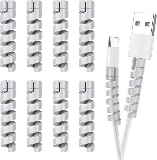 Main image of Cable Protector for Phone Pad Notebook Silicone Cord Protector 12 PCS Charger Protectors - Cable Cord Saver for Headphone Laptop Cellphone Cable Accessories (Grey)