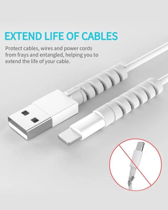Alt view image 3 of 7 - Cable Protector for Phone Pad Notebook Silicone Cord Protector 12 PCS Charger Protectors - Cable Cord Saver for Headphone Laptop Cellphone Cable Accessories (Grey)