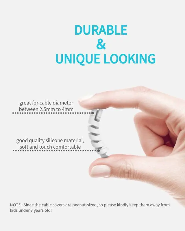 Alt view image 4 of 7 - Cable Protector for Phone Pad Notebook Silicone Cord Protector 12 PCS Charger Protectors - Cable Cord Saver for Headphone Laptop Cellphone Cable Accessories (Grey)