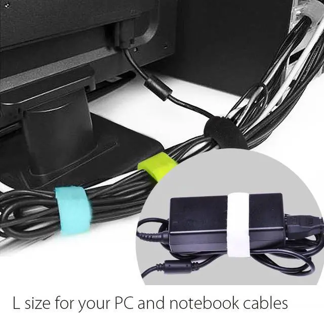 Alt view image 3 of 7 - Avantree Cable Ties - 20-Pack Reusable Cord Organizers, 3 Sizes | Organize earbud, phone, computer, and electronic cables with reusable ties.